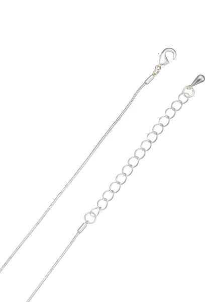 Leslii Lange Kette Tropfen in Silber Weiß Preisnachlass