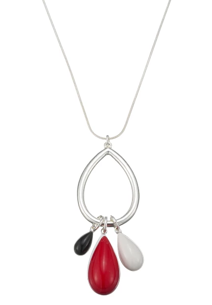 Leslii Lange Kette Tropfen in Silber Rot Black Friday