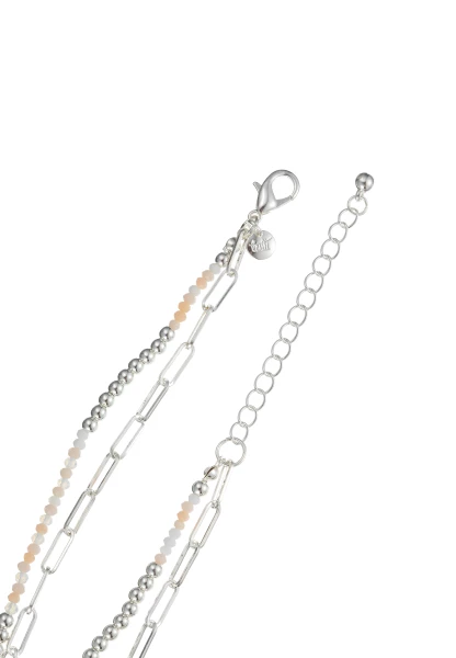 Leslii Kurze Kette Layering Glasperlen Beige Heißer Verkauf