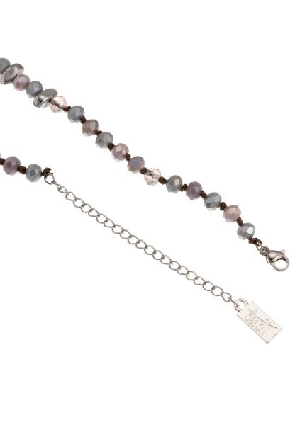 Leslii Kurze Halskette Glasperlen Lila Grau Online Outlet