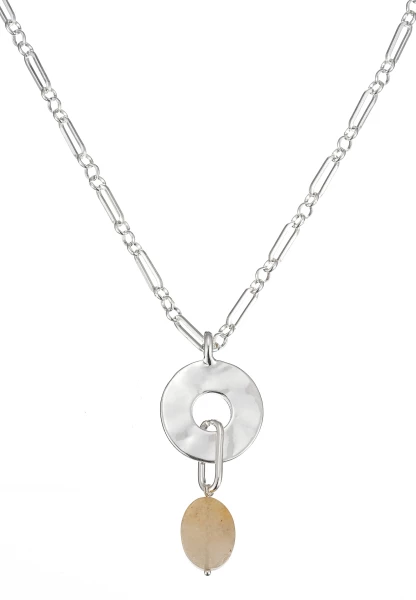 Leslii Lange Halskette Stone Silber Braun Exklusive Angebote