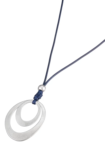 Leslii Lange Halskette Matt Oval in Blau Blitzangebot
