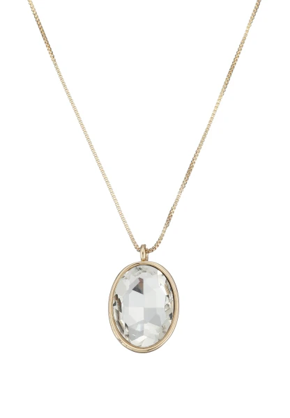 Leslii Lange Kette Oval Glasstein Gold Sonderangebote
