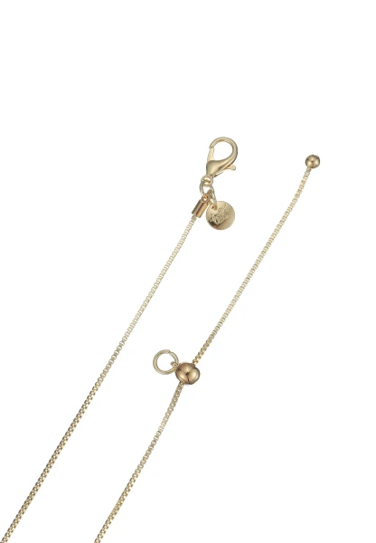Leslii Lange Kette Oval Glasstein Gold Sonderangebote