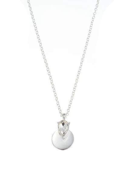 Leslii Kurze Kette Glasstein Anhänger Silber Super Sparpreis