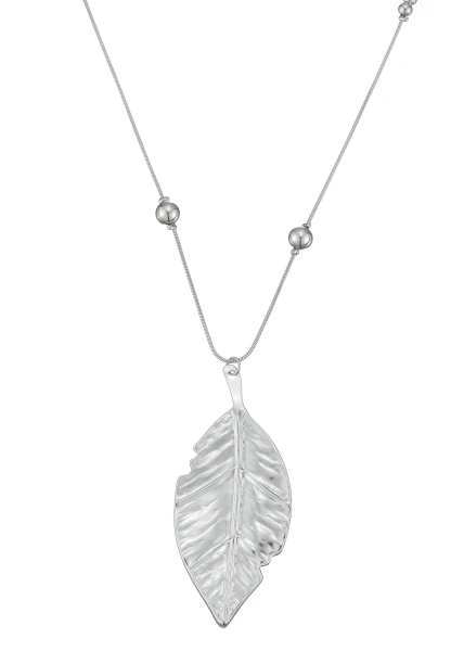 Leslii Lange Kette Blatt Edelstahl Silber Neueste Stile