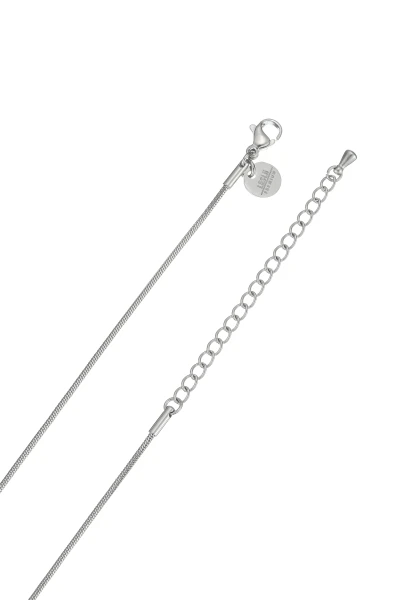 Leslii Lange Kette Ring Oval Edelstahl Silber Letzte 2 Tage
