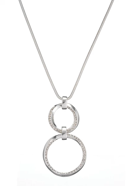 Leslii Lange Kette Glitzer Ringe Silber Bis zu 60% Rabatt