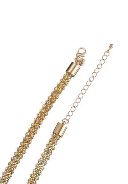 Leslii Kurze Halskette Glitzer Kristall in Gold Nur für heute
