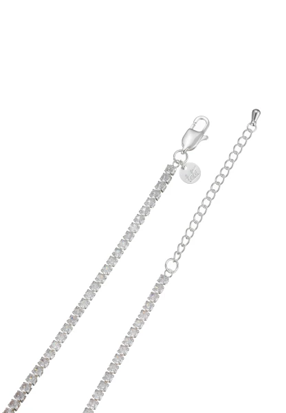 Leslii kurze Halskette Stainless Kristall versilbert in Silber/Weiß Nur noch ein Tag übrig