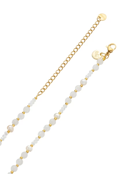 Leslii kurze Halskette Stainless Pearls in Weiß Riesige Rabatte