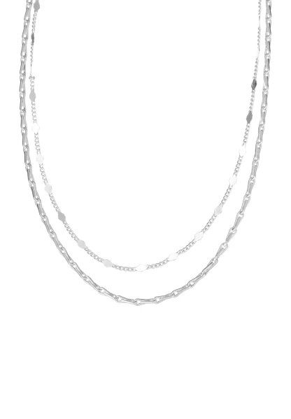 Leslii kurze Layering-Kette Recycled versilbert Begrenzt auf 3 Tage