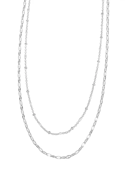 Leslii kurze Layering-Kette Recycled versilbert Black Friday Preise