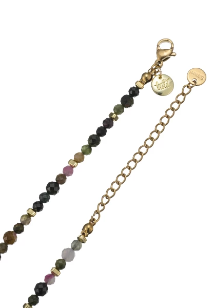 Leslii Kurze Halskette Kristall Herz-Kette 14k Gold Multi zollfrei