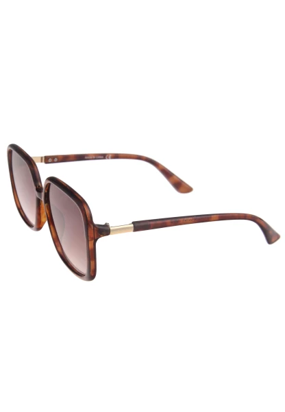 Leslii Sonnenbrille Damen Square Horn-Optik braune Designerbrille Sunglasses Kunststoff Braun Kostenloser Versand