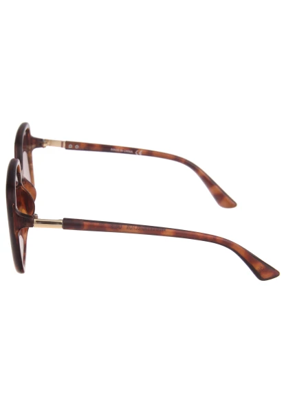 Leslii Sonnenbrille Damen Square Horn-Optik braune Designerbrille Sunglasses Kunststoff Braun Kostenloser Versand