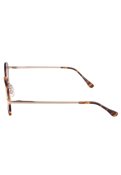 Leslii Sonnenbrille Damen braune Boho-Brille Muster Designerbrille Sunglasses Metall Gold Braun Fabrikpreis