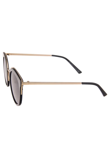 Leslii Sonnenbrille Damen Cateye schwarze Sonnenbrille Designerbrille Sunglasses Metall Schwarz Gold Sonderangebot