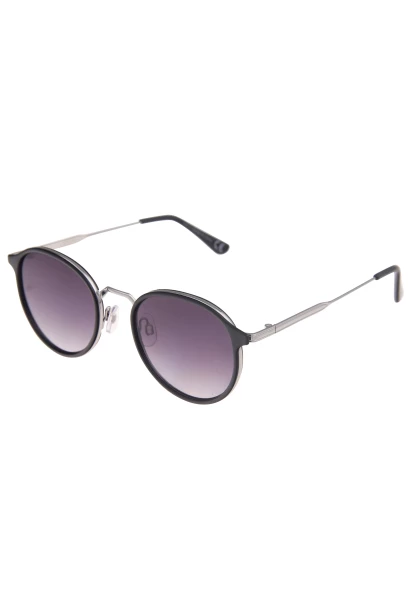 Leslii Sonnenbrille Damen Small schwarze Sonnenbrille Designerbrille Sunglasses Metall Schwarz Silbe Rabatt
