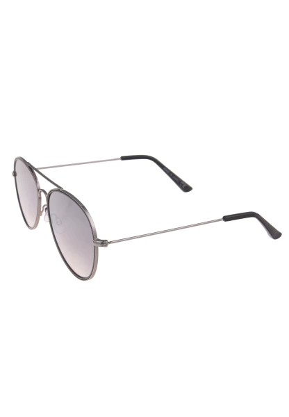 Leslii Sonnenbrille Damen Piloten-Brille Doppelsteg Designerbrille Sunglasses Metall Schwarz Silber Preisnachlass