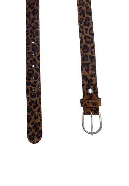 -50% SALE! Leslii Gürtel Leo Look 3cm echter Ledergürtel Braun Neueste Stile