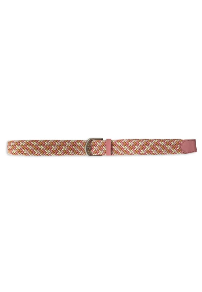 -50% SALE! Leslii Flechtgürtel Stretch mit Leder Applikation in Rosa Pink Creme Orange Bis zu 50% Rabatt