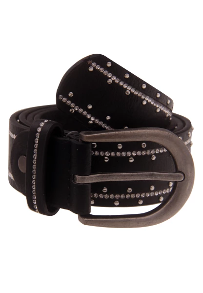 Leslii Damen-Gürtel Strass-Gürtel schwarzer Gürtel Glitzer-Gürtel Breite 3,5cm schwarz Nur noch ein Tag übrig