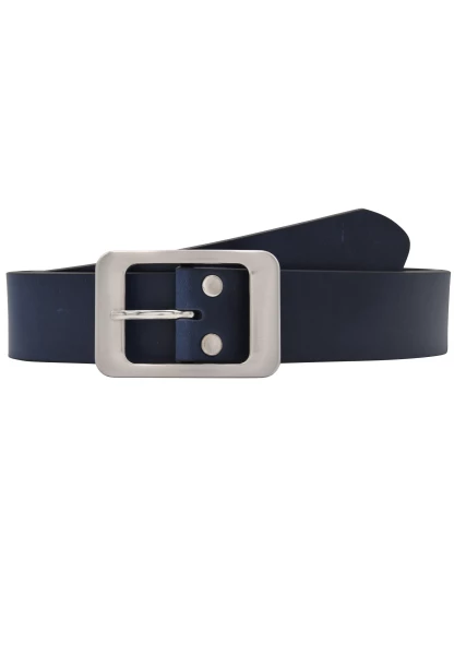 Leslii Gürtel echter Leder-Gürtel Rindsleder Basic dunkelblauer Gürtel Breite 4cm Navy Silber Blau Clearance-Verkauf