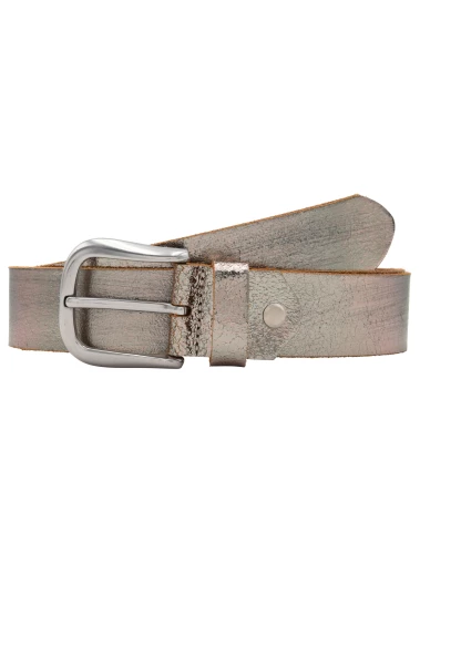 Leslii Gürtel echter Ledergürtel used look Metallic grau Gun Metal Fabrikladen