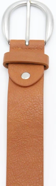 Leslii Damen-Gürtel Basic Uni einfarbig brauner Gürtel Breite 3,5cm Dornschließe Silber Cognac Begrenzt auf 3 Tage