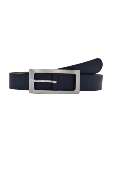 Leslii Premium Gürtel echter Leder-Gürtel blauer Gürtel Kalbs-Nappaleder Breite 3cm Narbung Navy Sil Black Friday Preise