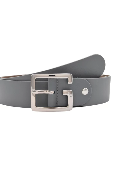 Leslii Premium Gürtel echter Leder-Gürtel grauer Gürtel Breite 4cm Kalbs-Nappaleder Narbung Grau Sil 50% Rabatt für begrenzte Zeit