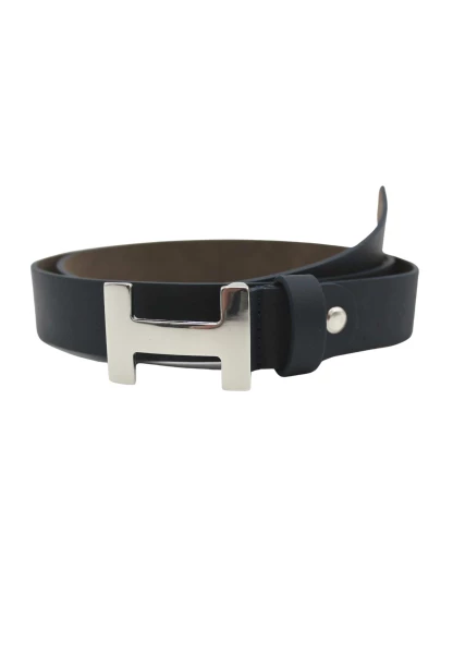 Leslii Premium Gürtel echter Leder-Gürtel blauer Gürtel Breite 3cm Kalbs-Nappaleder Narbung Navy Auslauf