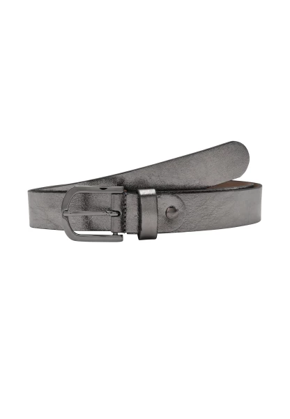 Leslii Premium Gürtel Leder-Gürtel grauer Gürtel Kalbs-Nappaleder Breite 3cm Narbung Gun Metal Grau Fabrikpreis