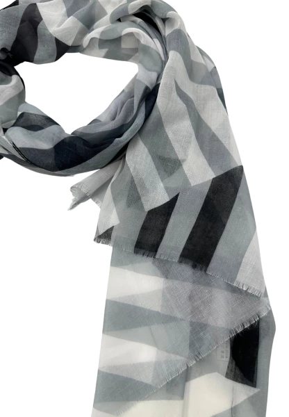 Leslii Schal Streifen Muster in Schwarz Weiß Top Angebot
