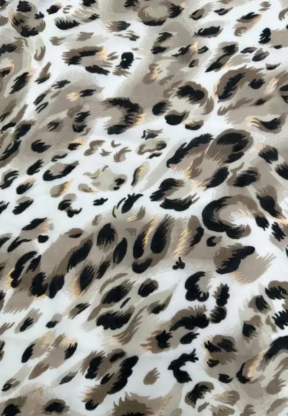 Leslii Schal Leo Muster in Beige Schwarz Neueste Mode