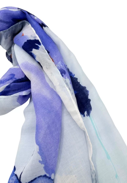 Leslii Schal Blumen Muster in Blau Schwarz Online Outlet