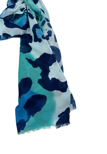 Leslii Schal Leo Look in Blau Türkis Zeitlich begrenztes Angebot