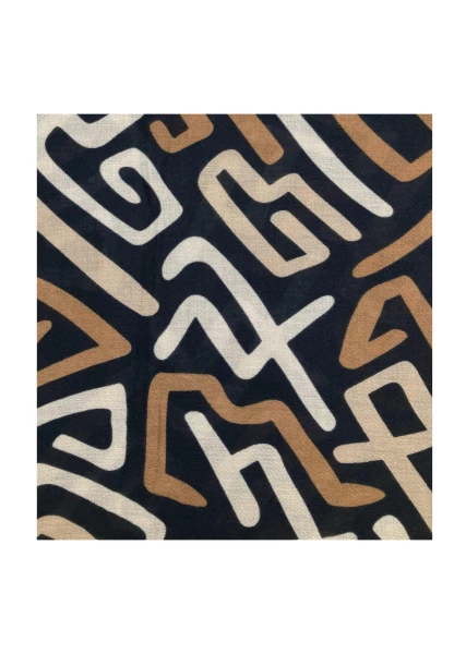 Leslii Schal mit abstraktem graphischem Muster Schwarz Saisonale Angebote