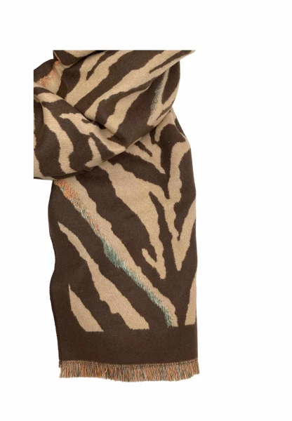 Leslii Schal mit Zebra-Muster Coffee Braun Räumungsverkauf