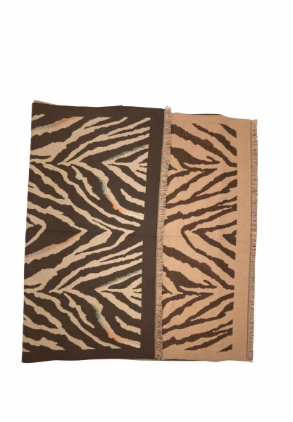 Leslii Schal mit Zebra-Muster Coffee Braun Räumungsverkauf