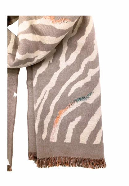 Leslii Schal mit Zebra-Muster Beige Kauf eins, bekomm eins gratis