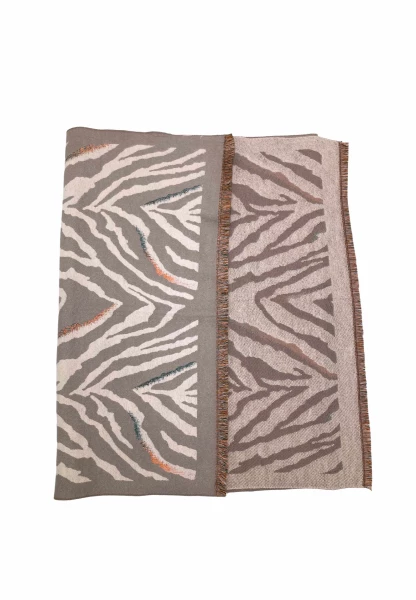 Leslii Schal mit Zebra-Muster Beige Kauf eins, bekomm eins gratis