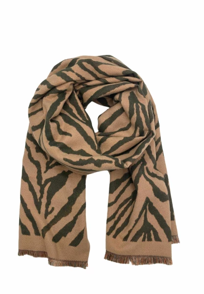 Leslii Schal mit Zebra-Muster Oliv Riesige Ersparnisse