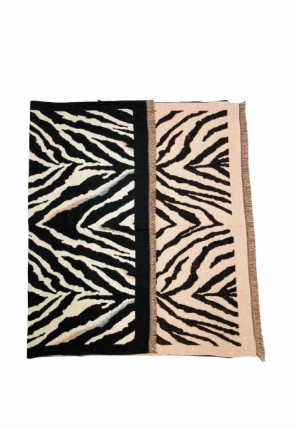 Leslii Schal mit Zebra-Muster Schwarz VIP-Rabatte