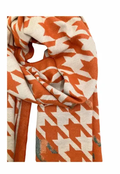 Leslii Schal mit Pepita-Muster Orange Tiefpreis