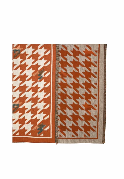 Leslii Schal mit Pepita-Muster Orange Tiefpreis