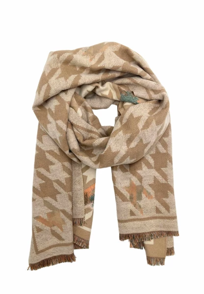 Leslii Schal mit Pepita-Muster Creme Beige Kostenlose Rückgabe