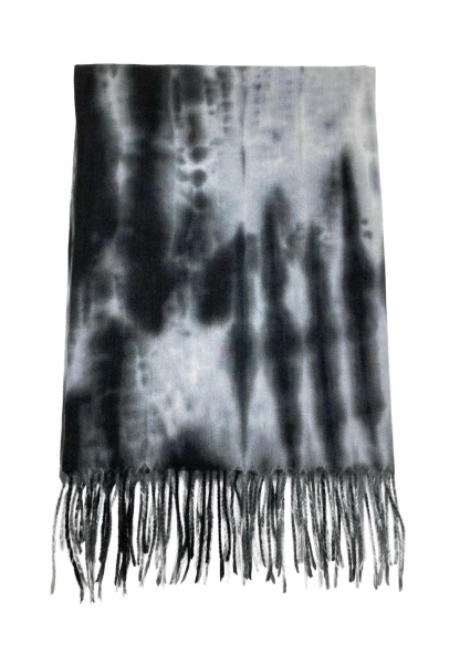 Leslii Schal Fransen Batik Schwarz Grau Bis zu 50% Rabatt