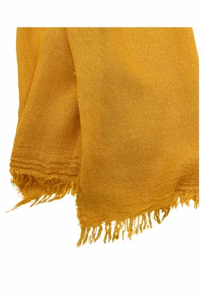 Leslii Schal Uni Viskose Bambus Natur-Schal senffarbener Schal nachhaltig Bamboo Indoor Schal Curry Riesige Rabatte